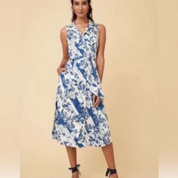 UNTUCKit Sally Floral Sleeveless Shirt Dress